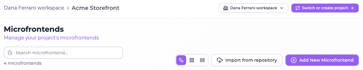 Add New Microfrontend