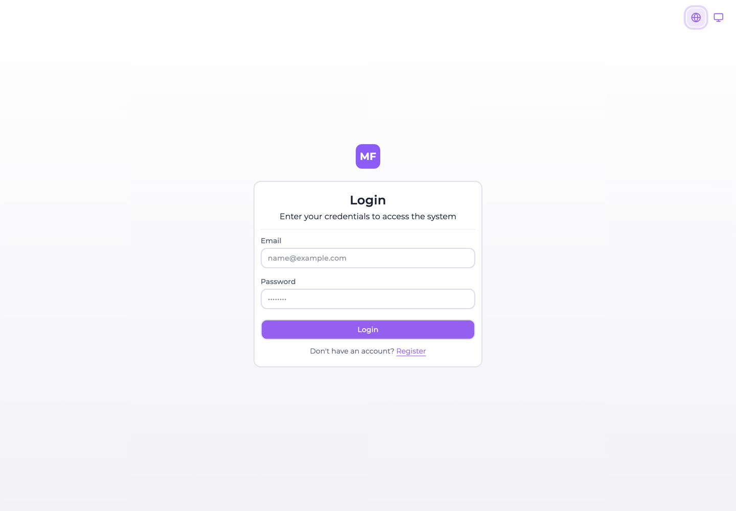 The Flightroom sign-in page
